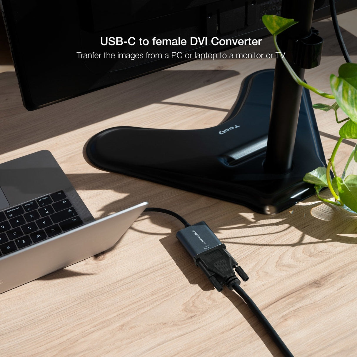 Conversor Usb-C A Dvi Aluminio Gris 15 Cm
