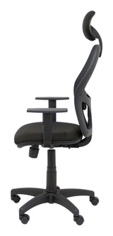 Silla Alocen Malla Negra Asiento Bali Negro Brazos