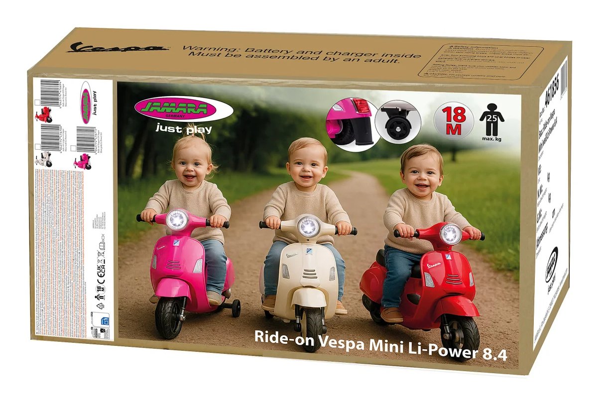Jamara Ride-On Vespa Mini Blanco Li-Power 8.4