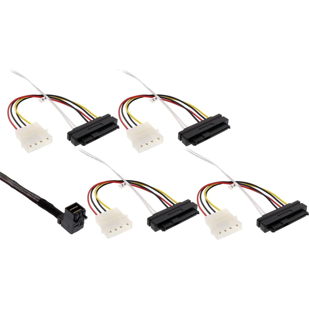 Inline® Mini Sas Hd Cable Sff-8643 Angled A 4x Sff-8482 + Power 0.5m