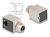 Delock 60088 Adaptador M12 Código X Hembra De 8 Pines A Rj45 Hembra Cat.6a Stp Blindado En Ángulo De 90°