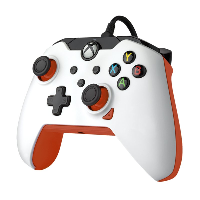 Controlador Con Cable Pdp - Atomic White, Gamepad Blanco/Naranja, Para Xbox Series Xs, Xbox One, Pc 049-012-Wo
