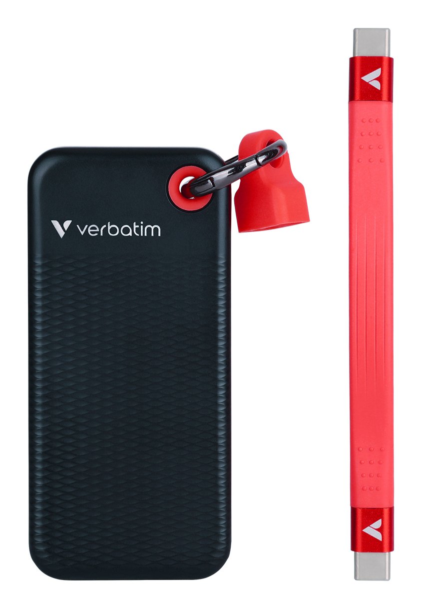 Verbatim Ssd 512gb, Usb 3.2, Tipo-C, Pocket, Negro/Rojo