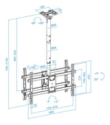 Soporte Techo 2 Pantallas 43-86" Negro