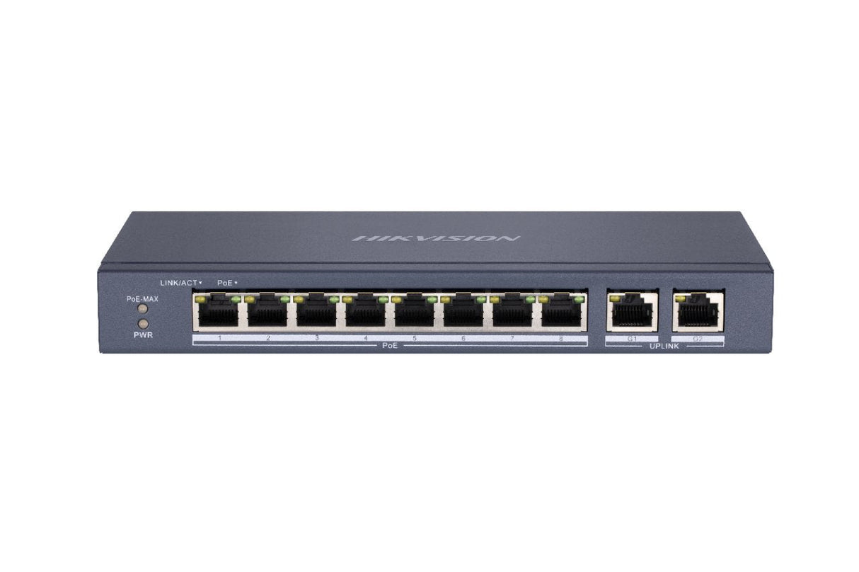 Switch Poe 8 Puertos 100mbps 2p Gigabit Rj45 Hikvision