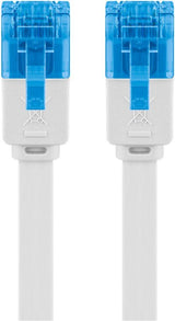 Cat 6a Flat-Patch Cable U/Utp, White, 20 M - Copper