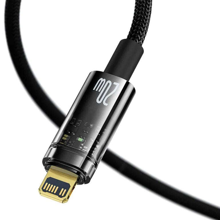 Explorer Series Auto Power-Off Fast Charging Data Cable Type-C To Ip 20w 1m Black