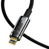 Explorer Series Auto Power-Off Fast Charging Data Cable Type-C To Ip 20w 1m Black