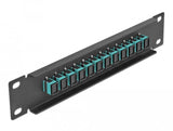 Delock 10" Patch Panel Fo 12 Puertos Sc Simplex Aqua 1 U Negro