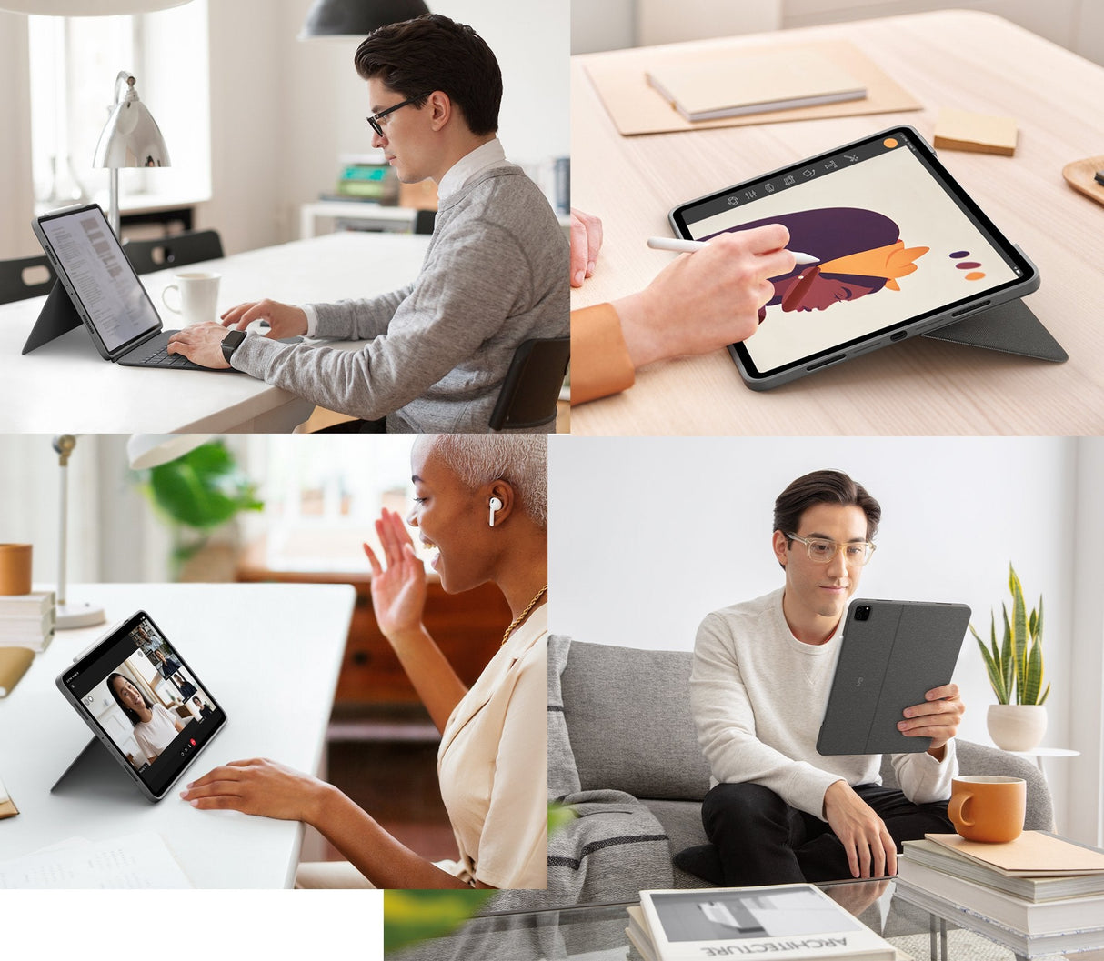 Logitech Combo Touch For Ipad Pro 12.9-Inch (5th Generation) Gris Smart Connector Qwerty Inglés Internacional