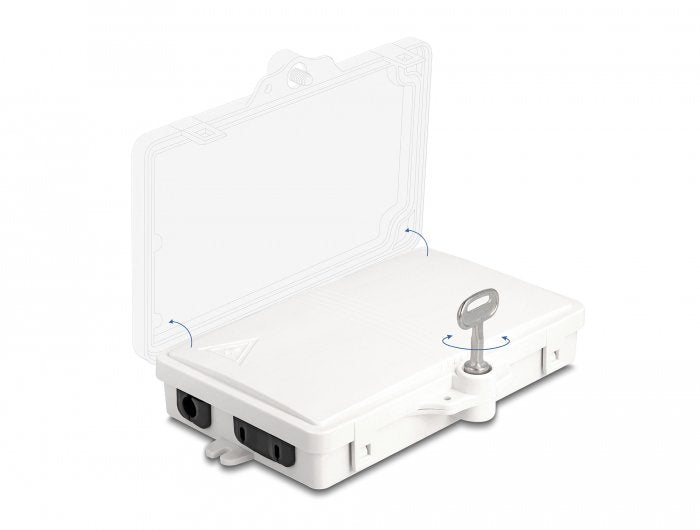 Lwl Verteilerbox Für Innen- Und Aussenbereich Ip65 Wasserfest Abschliessbar 2 Port Weiss