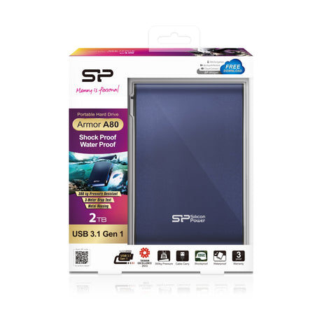 EAN 4712702635706 - Silicon Power Armor A80 disco duro externo 2 TB 2.5" USB 3.2 Gen 1 (3.1 Gen 1) Azul imagen 7