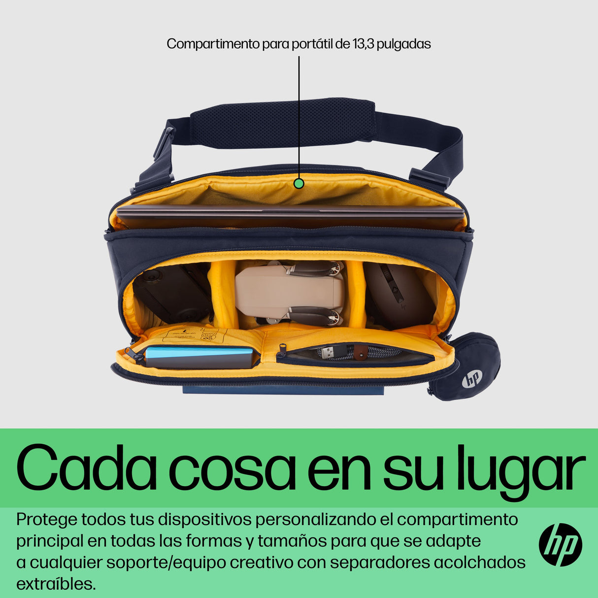 EAN 0196786247897 - HP Creator 13.3 Dark NavyLaptop Sling 33,8 cm (13.3") Mochila bandolera Marina, Amarillo imagen 7