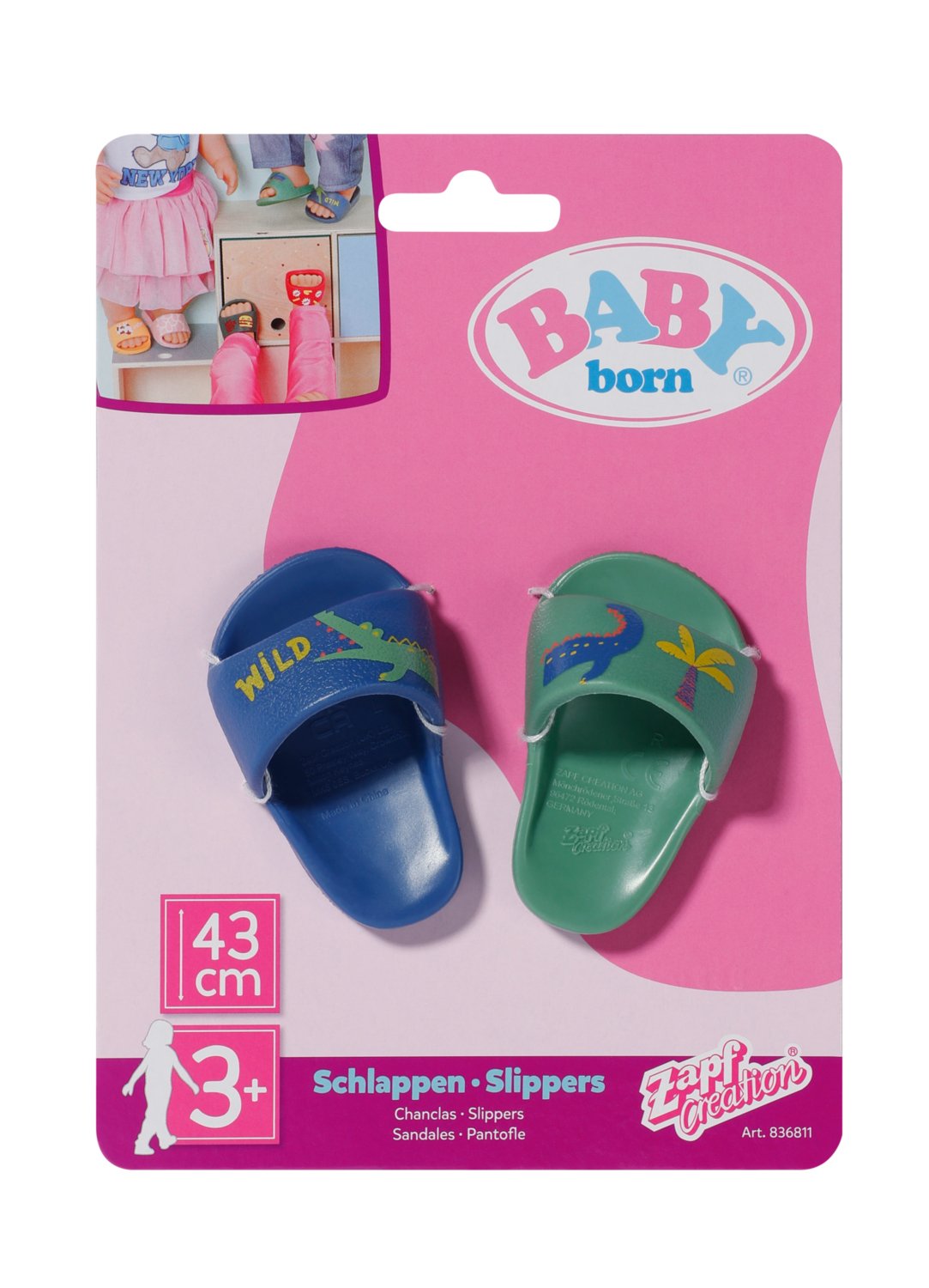 Zapf Creation Baby Born® Zapatillas De Baño 43cm, Accesorios Para Muñecas Artículos Surtidos, Un Par 836811