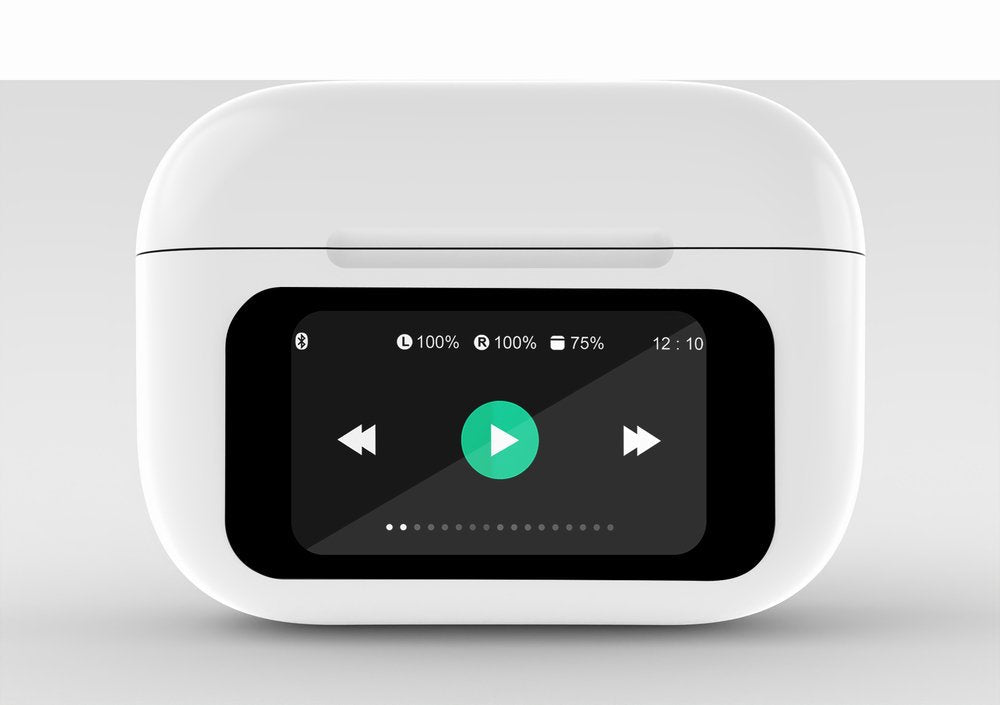 Auriculares Bluetooth Tws Blancos, Display Lcd Y Cancelación De Ruido