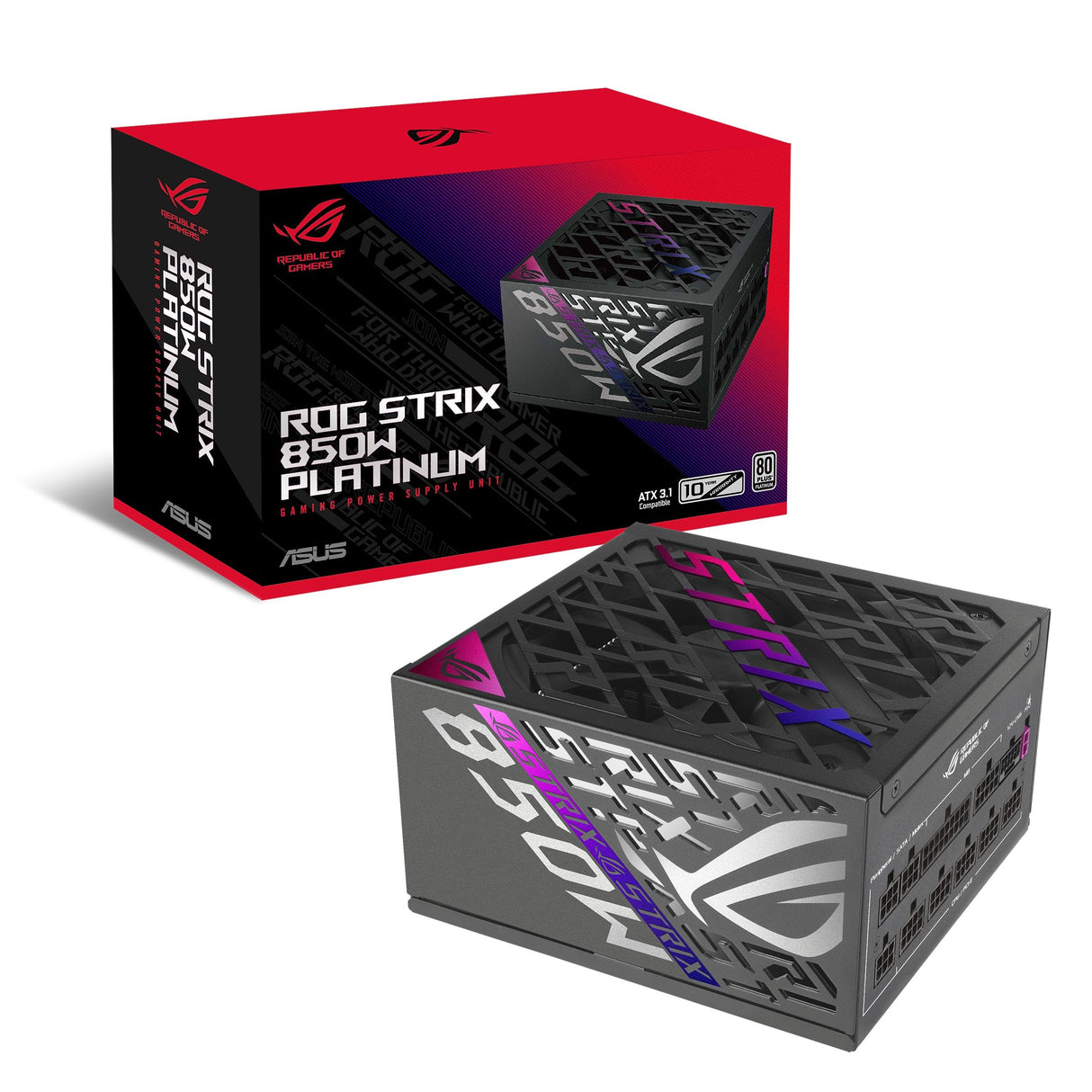 Fuente De Alimentación Asus Rog -Strix-850p-Gaming  850 W 20+4 Pin Atx Atx Negro