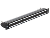Delock 19" Patch Panel 24-Port Cat6a Negro Protegido