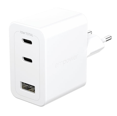 EAN 5715685027598 - PanzerGlass empower™ by ® Turbo 70W Multiple Charger incl. 2 x USB-C + USB-A | EU Plug | Silver White Sma imagen 1
