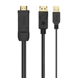 Aisens Cable Activo Hdmi 2.0 + Usb Alim. A Displayport V1.2 - Hdmi/M-Usb/M-Dp/M - 1.80m - Negro
