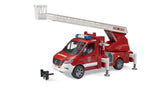 Vehículo Cuerpo De Bomberos Bruder Mb Sprinter Con Módulo De Luz Y Sonido (Rojo/Blanco, Escalera Giratoria, Bomba)