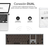 Teclado Español Inalámbrico Subblim Master Gris Y Negro
