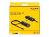 Delock 64233 Usb 10 Gbps De 4 Puertos Con Conector Usb Type-C Cable De 60 Cm E Interruptor Para Cada Puerto