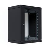 Armario De Pared X-Rack De 19" Con Puerta De Vidrio De 400-600 Mm, 15u, Color Negro.