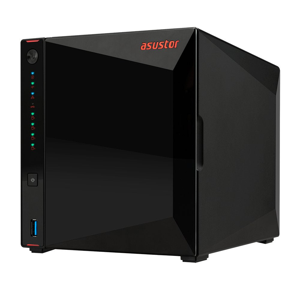 Servidor Nas Asustor  Nimbustor 4 As5304t 4 Bahias Celeron Quad Core J4105 1.5ghz 4gb Hdmi 2.0 Spdif 2x 2.5 Gbe  Usab 3.2 ,Raid 0,1 Jbod Sata 6gb