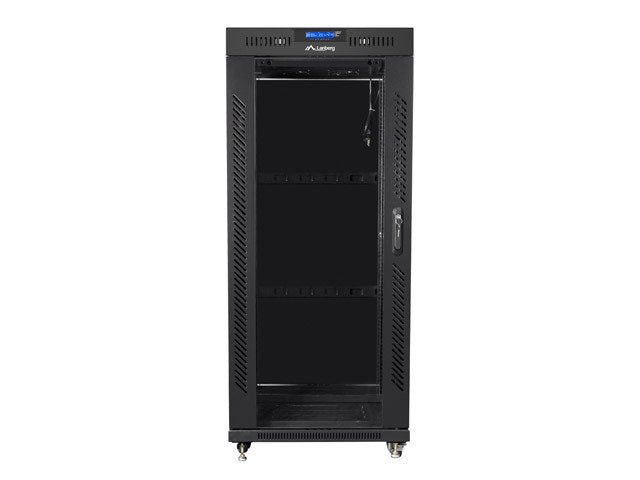 Lanberg Armario Independiente De 19 Pulgadas Gabinete 27u 600x800 Puerta De Vidrio Lcd Paquete Plano Negro