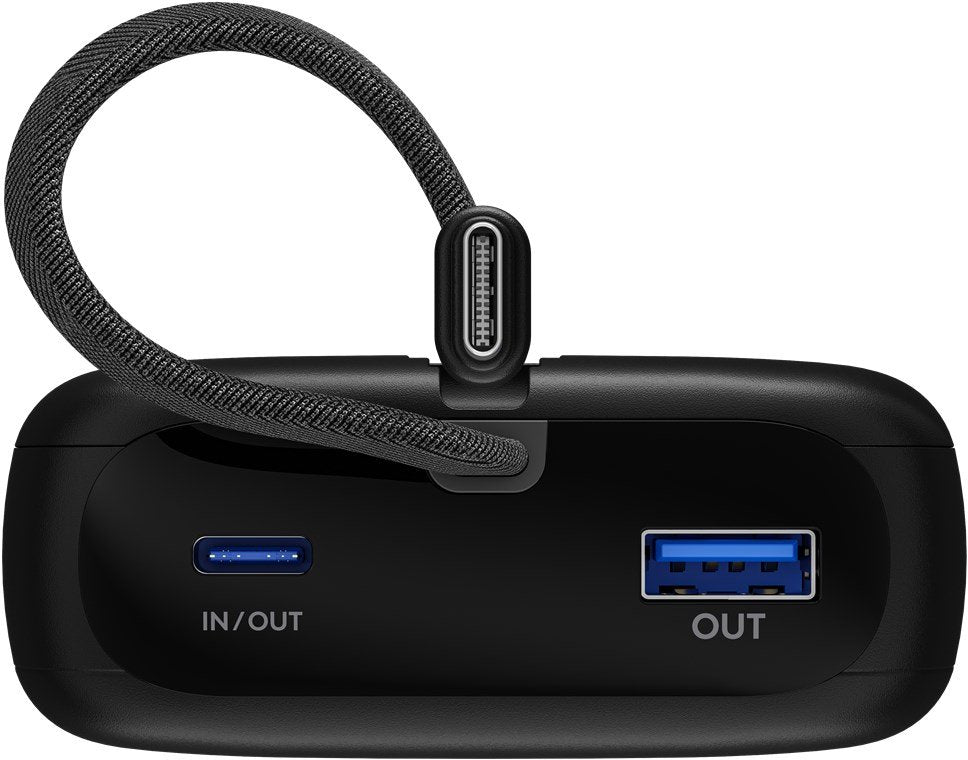 Goobay Powerbank 20.000 Mah, Integriertes Usb-C Cable 13cm, 30 Watt (Negro, 20 Ah, 1x Usb-A, 2x Usb-C, Pd, Qc) 76252