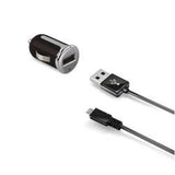 EAN 8021735724964 - Celly CCUSBMICRO cargador de dispositivo móvil Smartphone, Tableta Negro, Plata Encendedor de cigarrillos imagen 1
