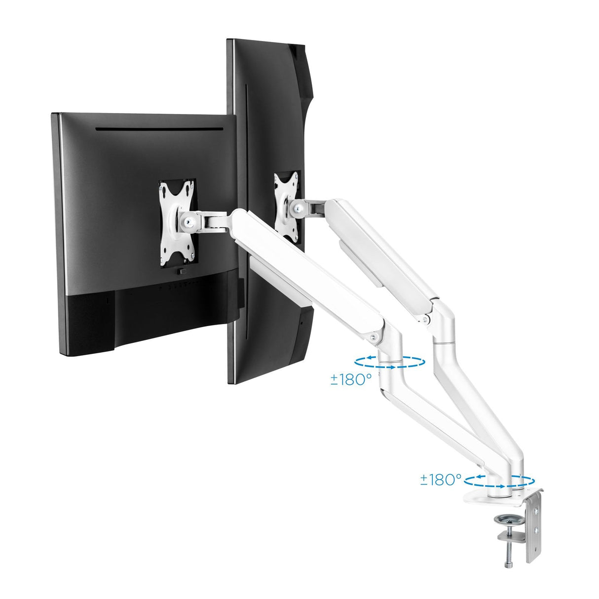 Tooq Soporte Mesa Pant Giratorio Inclinacion 2 Brazos 17-32" - Blanco