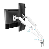 Tooq Soporte Mesa Pant Giratorio Inclinacion 2 Brazos 17-32" - Blanco