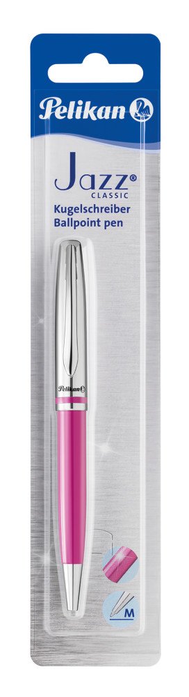 Pelikan Jazz Classic Rosa Bolígrafo De Punta Retráctil Con Pulsador Medio 1 Pieza(S)
