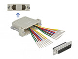 Delock 66835 D-Sub Hd De 44 Pines Macho Engarzado A 2 X Rj45 Hembra Con Kit De Montaje Beige