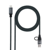 Cable Usb3.2 Gen2x2 100w,Usb-C+A/M-Usb-C/M,1.5m