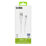 Cable Datos Sbs Usb 2.0 A Tipo C 1,5m Blanco