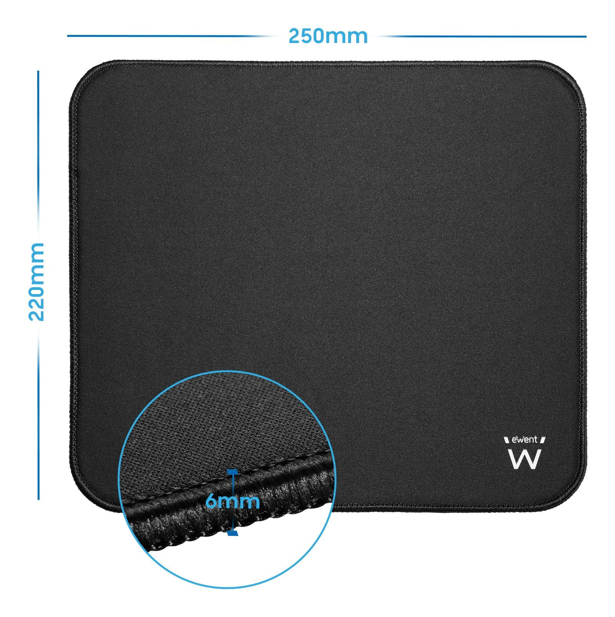 Alfombrilla Ewent Poliester Antideslizante Negro