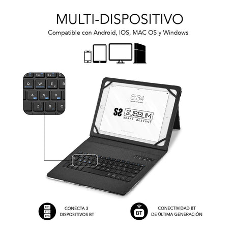 EAN 8436586742430 - SUBBLIM SUBKT5-BTTC20 teclado para móvil QWERTY Español Bluetooth Multicolor imagen 6