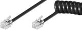 Cable Telefono-Auricular Rizo 4/4 Rj10 7 M Negro