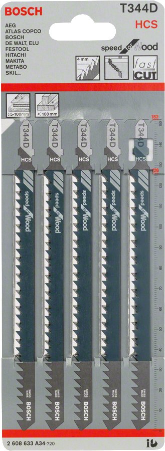 EAN 3165140264174 - Bosch 2 608 633 A34 hoja de sierra de calar, de sierra de marquetería y de sierra recíproca Hoja de sierr imagen 2