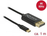 Delock Cable Usb Tipo-C Macho > Dp Macho Dp-Alt Mode 4k 60 Hz 1 M