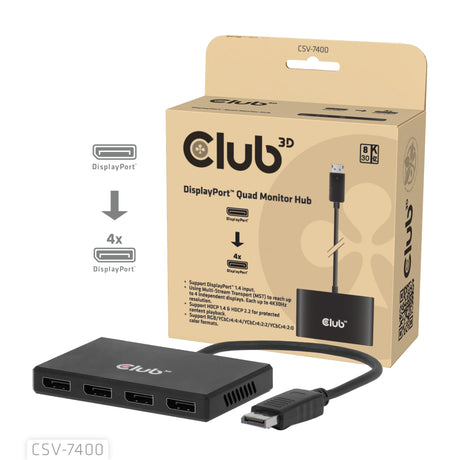 EAN 8719214473679 - CLUB3D CSV-7400 divisor de video 4x DisplayPort imagen 1