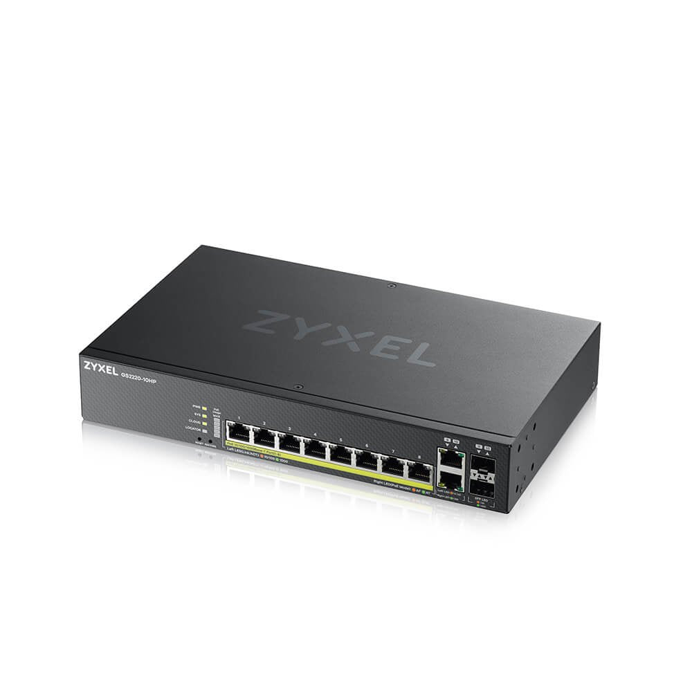 Zyxel Switch Gs2220-10hp 8port+2xsfp/Rj45 Poe+ 180w