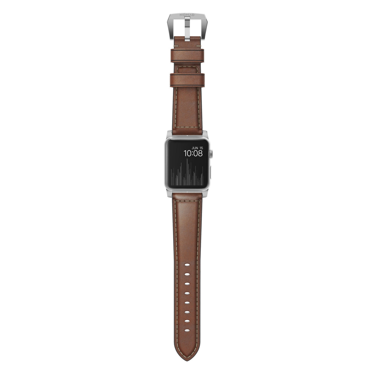 Nomad Strap Trad. Lthr. Brown Connect. Silver 42/44/45/49mm
