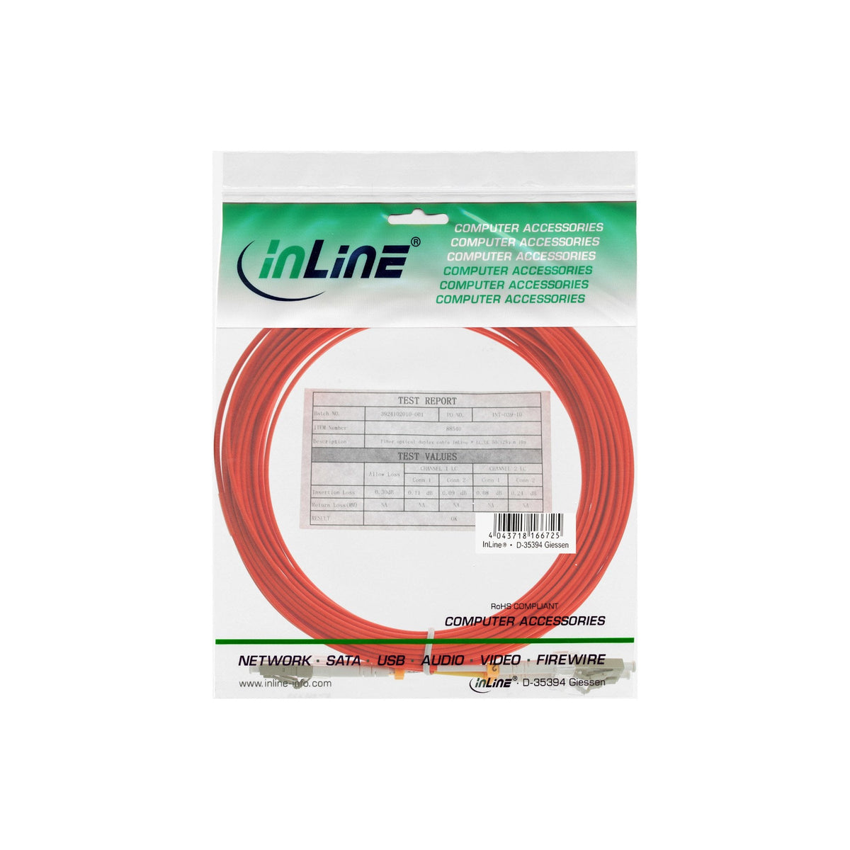 Cable Dúplex De Fibra Óptica Inline Lc/Lc 50/125?M Om2 5m