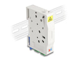 Delock 85935 Caja De Conexión De Fibra Óptica Para Carril Din Con Soporte De Empalme Y 2 X Acoplador Sc Simplex