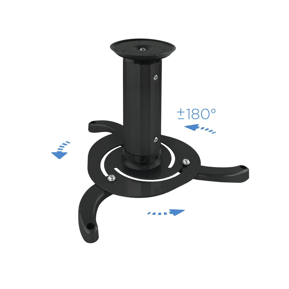 Tooq Soporte Universal De Techo Para Proyector - Inclinable Y Giratorio - Peso Max 10kg - Negro