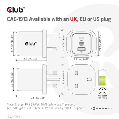 EAN 8719214472658 - CLUB3D CAC-1913 cargador de dispositivo móvil Teléfono móvil, Portátil, Smartphone, Universal Negro Corri imagen 13
