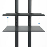 Tooq Soporte De Pantalla De Suelo Con Ruedas 37"-70" - Bloqueo De Ruedas - Dos Estantes - Peso Max 50kg - Vesa